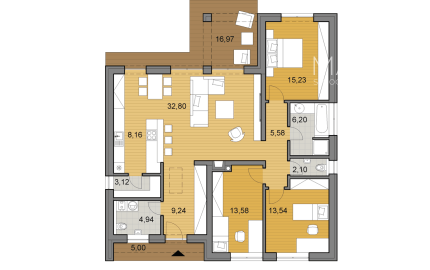 AKTUALIZOVANÉ -4 izbový bungalov na kľúč v tvare L s pozemkom 786 m²