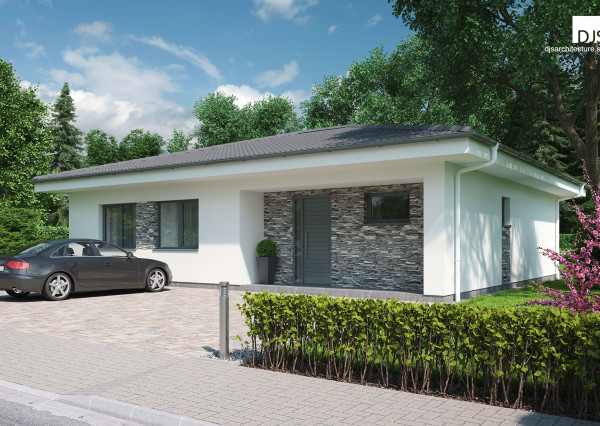 AKTUALIZOVANÉ -4 izbový bungalov na kľúč v tvare L s pozemkom 786 m²